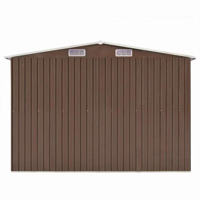 Abri De Jardin 257 X 298 X 178 Cm Métal Marron – Image 6