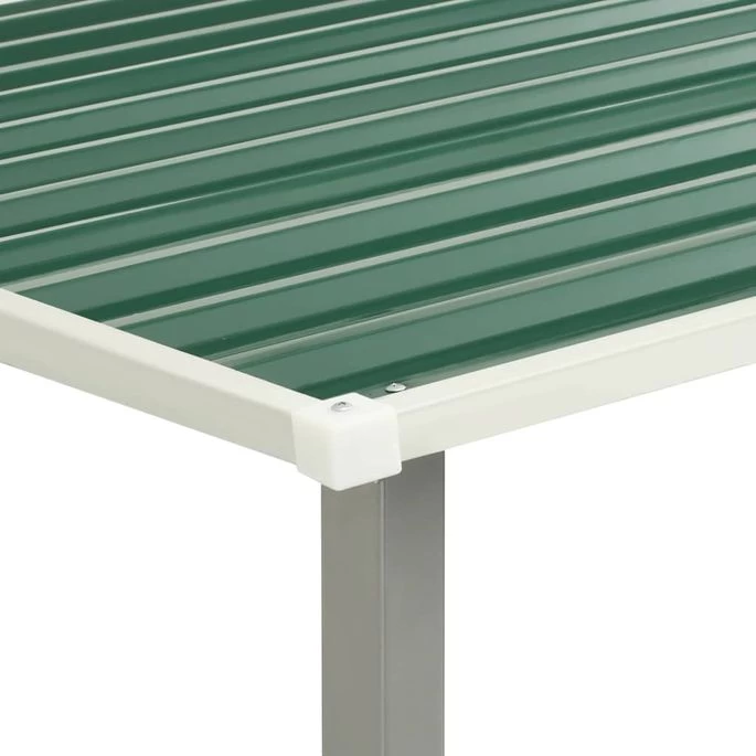 Abri De Jardin Avec Porte Coulissante Vert 386x131x178 Cm Acier – Image 9