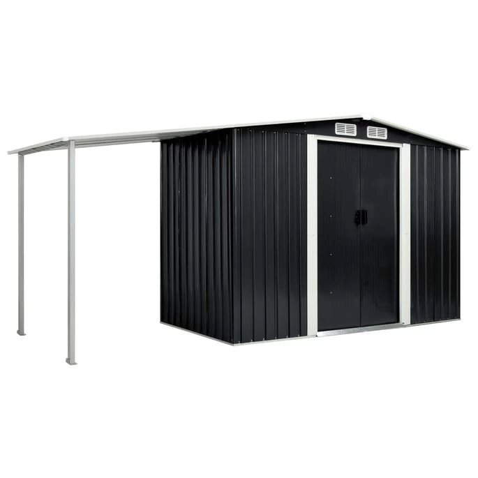 Abri De Jardin Avec Portes Anthracite 386x131x178 Cm Acier