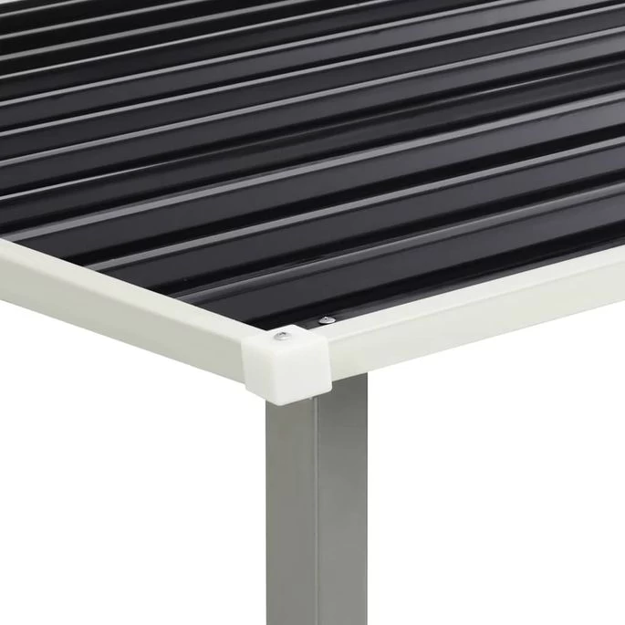 Abri De Jardin Avec Portes Anthracite 386x131x178 Cm Acier – Image 9