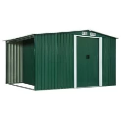Abri De Jardin Avec Portes Vert 329,5x131x178 Cm Acier