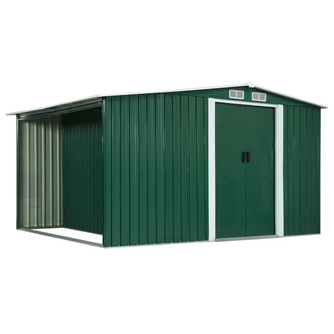 Abri De Jardin Avec Portes Vert 329,5x205x178 Cm Acier