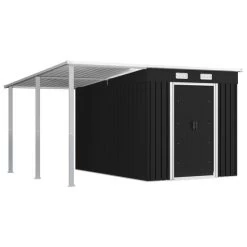Abri De Jardin Avec Toit étendu Anthracite 336x270x181 Cm Acier
