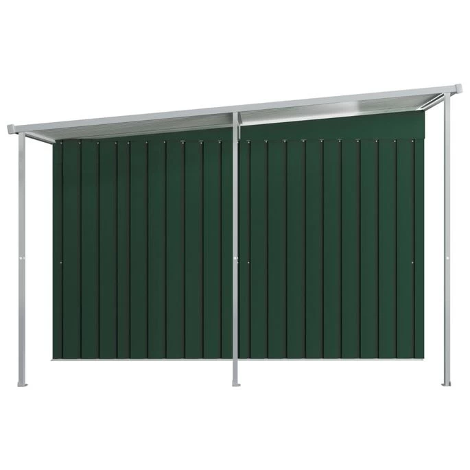Abri De Jardin Avec Toit étendu Vert 336x270x181 Cm Acier – Image 5