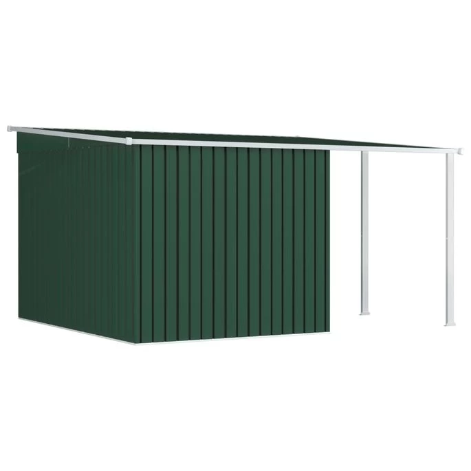 Abri De Jardin Avec Toit étendu Vert 336x270x181 Cm Acier – Image 6