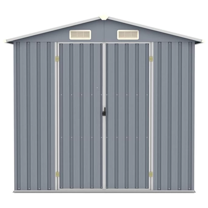 Abri De Jardin Gris 205x129x183 Cm Acier Galvanisé – Image 3