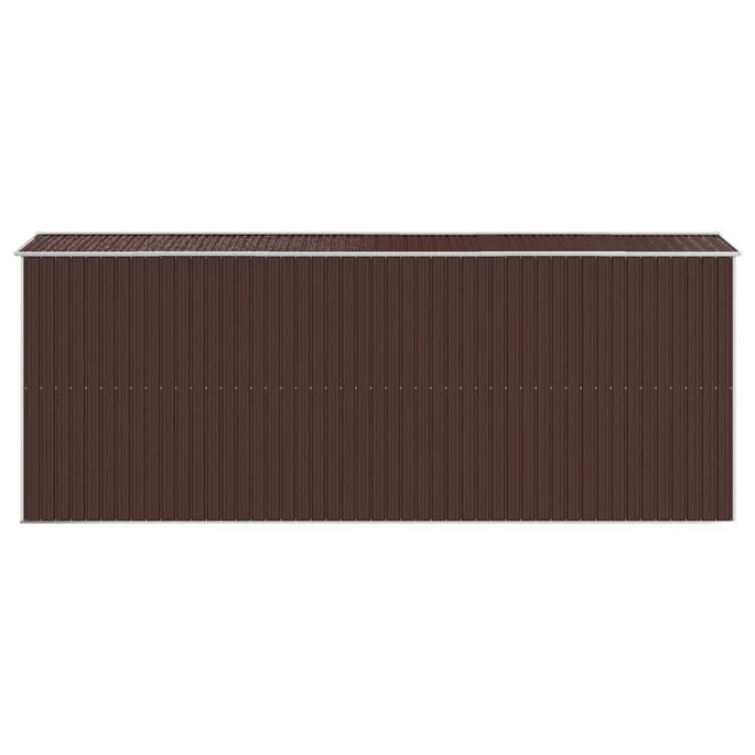 Abri De Jardin Marron Foncé 192x523x223 Cm Acier Galvanisé – Image 5