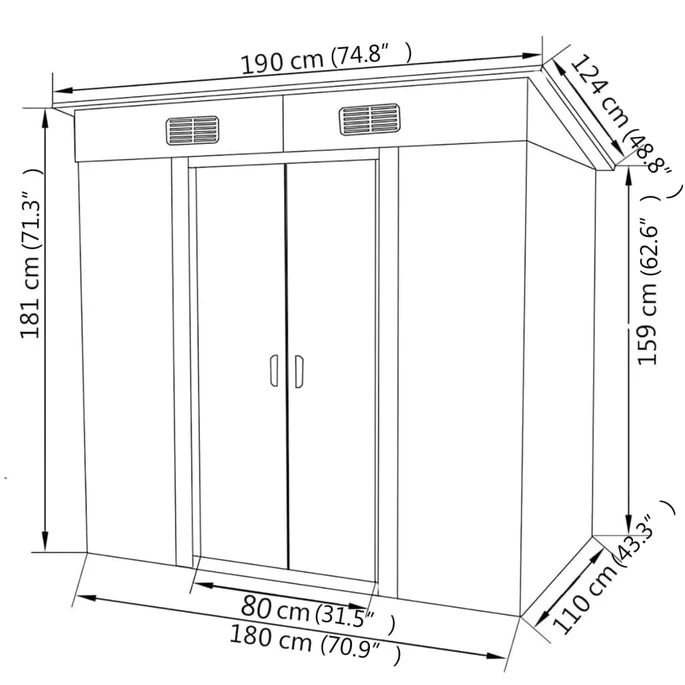 Abri De Jardin Métal Vert – Image 8