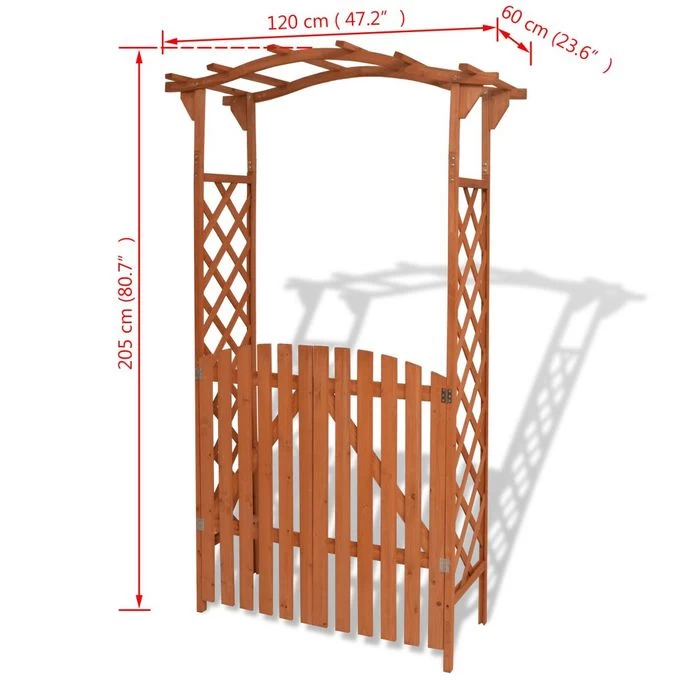 Arche Pour Jardin Avec Portique Bois Massif 120 X 60 X 205 Cm – Image 6