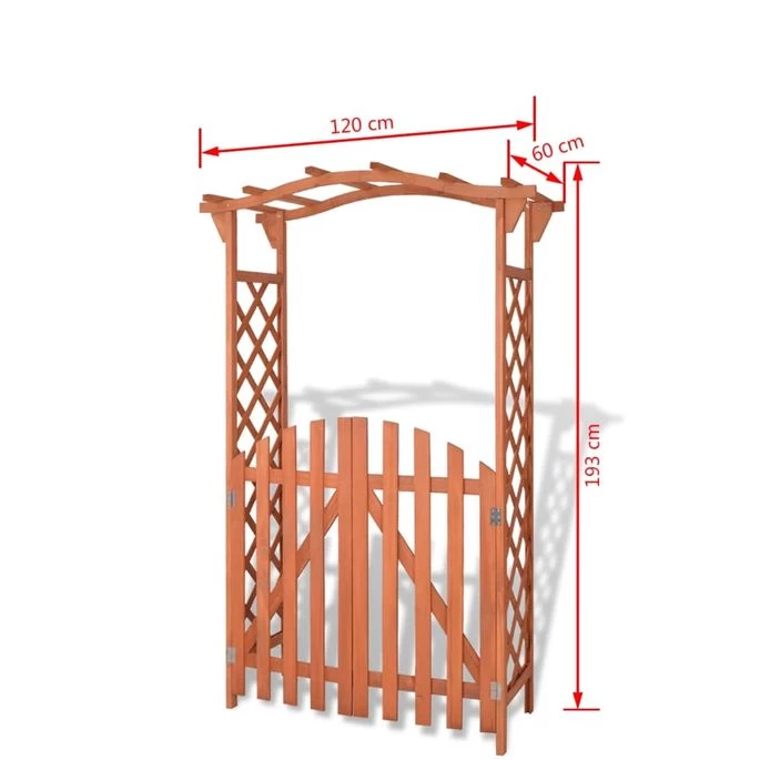Arche Pour Jardin Avec Portique En Bois De Sapin 120x60x193 Cm – Image 5