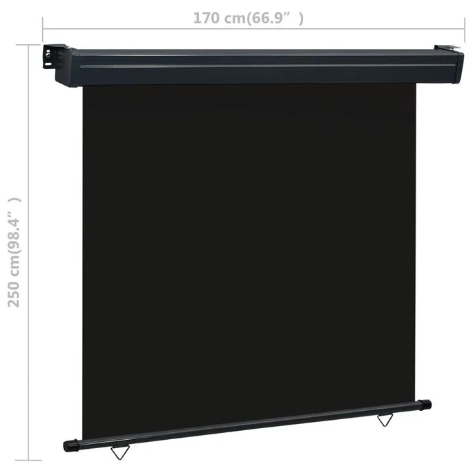 Auvent Latéral De Balcon 170x250 Cm Noir 2 – Image 10