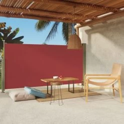 Auvent Latéral Rétractable De Patio 160x300 Cm Rouge 2