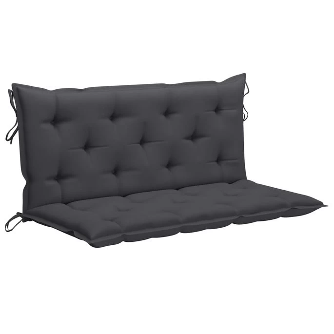 Balancelle Avec Coussin Anthracite 170 Cm Bois De Teck Solide – Image 2
