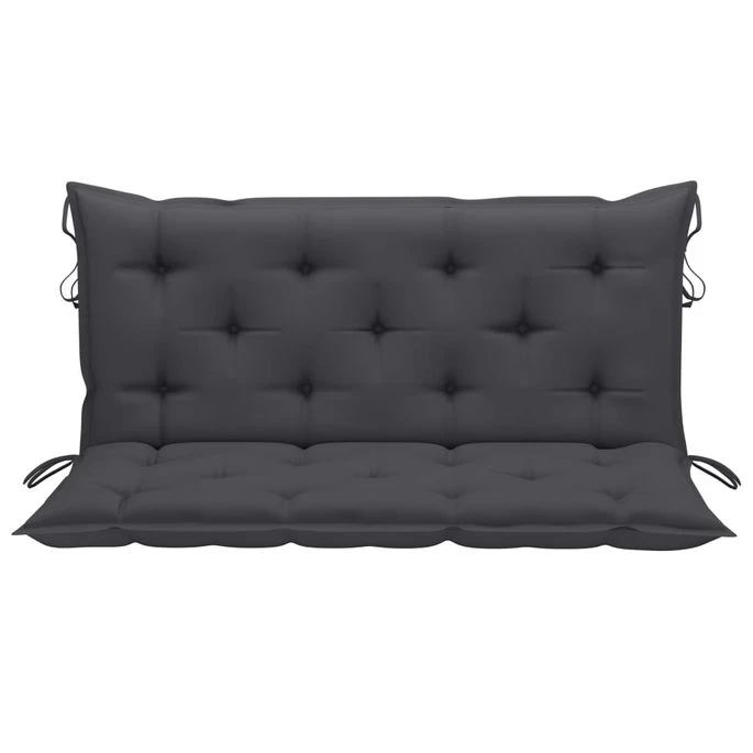 Balancelle Avec Coussin Anthracite 170 Cm Bois De Teck Solide – Image 3