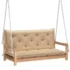 Balancelle Avec Coussin Beige 120 Cm Bois De Teck Solide