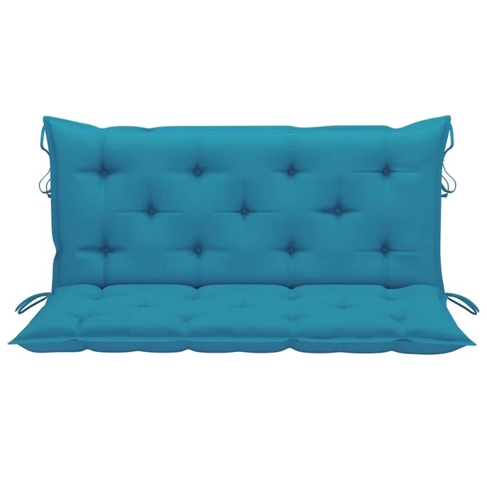 Balancelle Avec Coussin Bleu Clair 170 Cm Bois De Teck Solide – Image 7