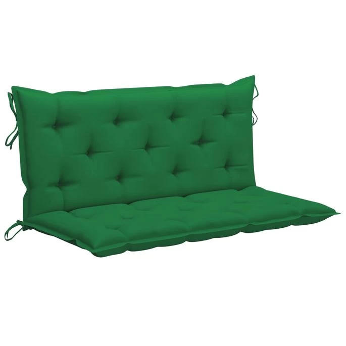 Balancelle Avec Coussin Vert 170 Cm Bois De Teck Solide – Image 6