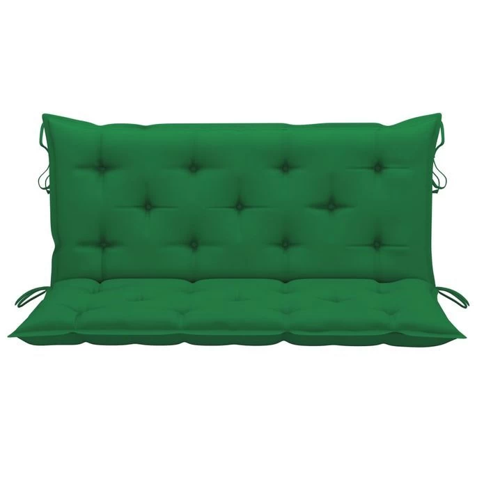 Balancelle Avec Coussin Vert 170 Cm Bois De Teck Solide – Image 7