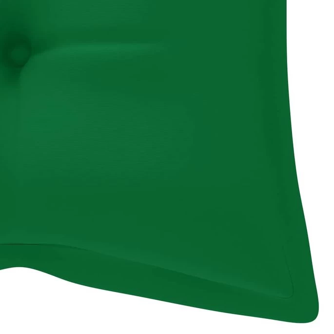 Balancelle Avec Coussin Vert 170 Cm Bois De Teck Solide – Image 10