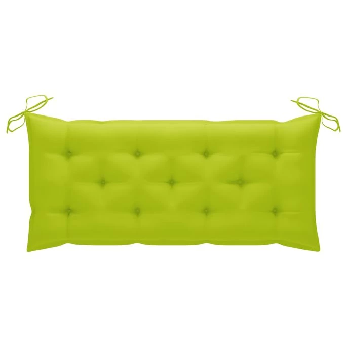 Balancelle Avec Coussin Vert Vif 170 Cm Bois De Teck Solide – Image 8