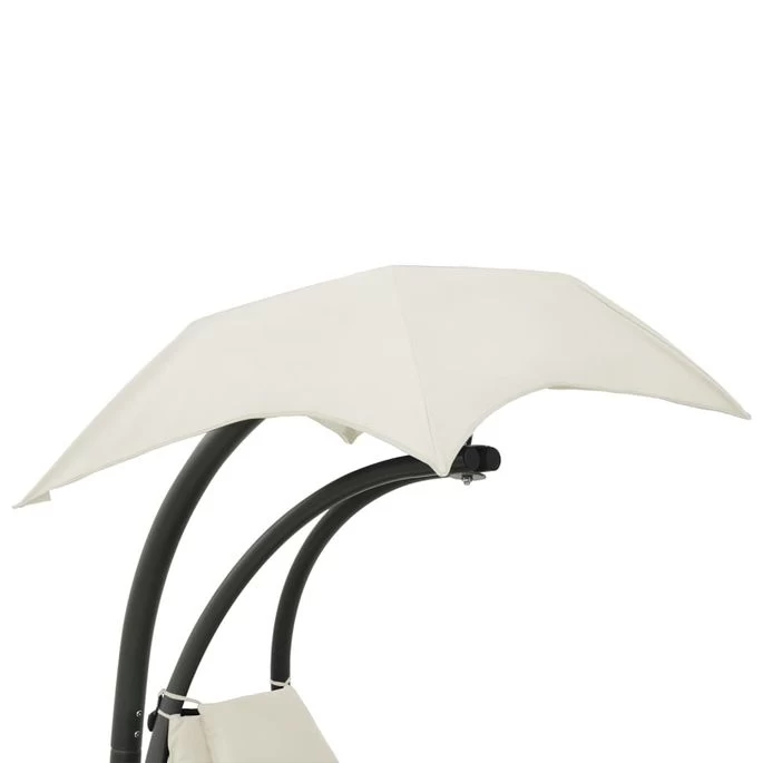 Balancelle De Jardin Crème Et Gris 190x90x200 Cm Tissu – Image 6