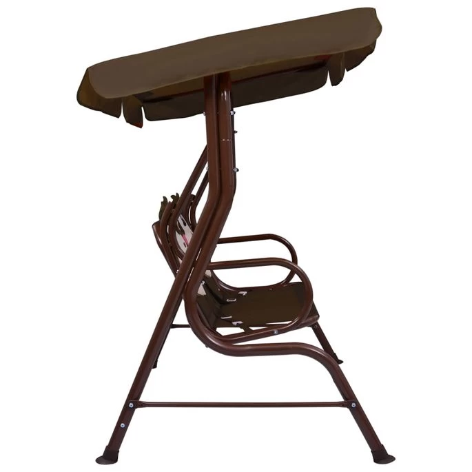 Balancelle Pour Enfants Marron 115x75x110 Cm Tissu – Image 3