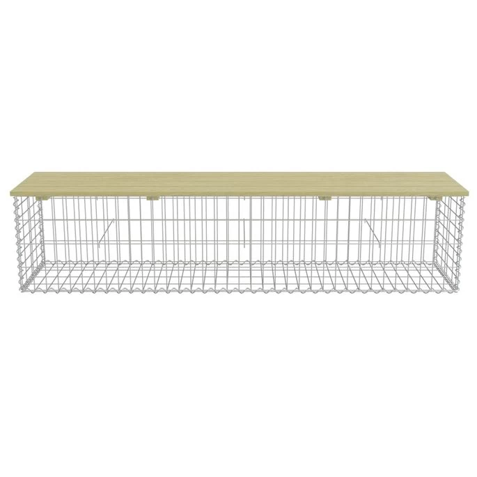 Banc à Gabion 180 Cm Acier Galvanisé Et Pinède 2 – Image 4