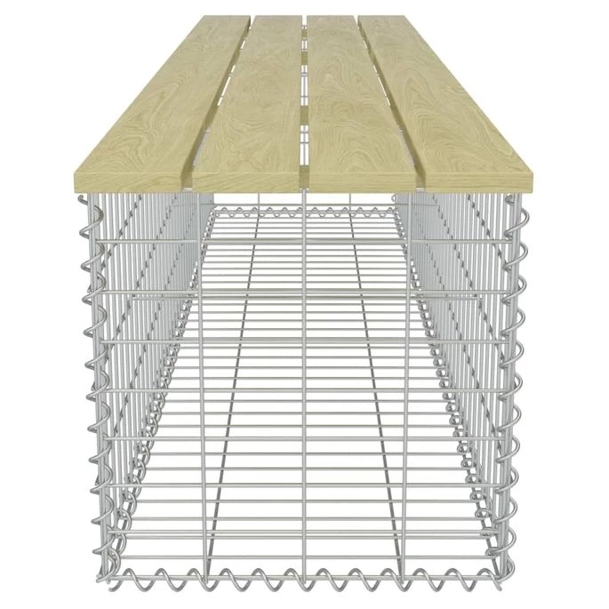 Banc à Gabion 180 Cm Acier Galvanisé Et Pinède 2 – Image 5