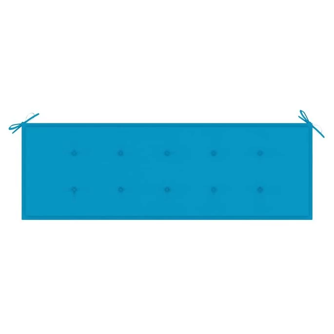 Banc Batavia Avec Coussin Bleu 150 Cm Bois De Teck Massif 3 – Image 6