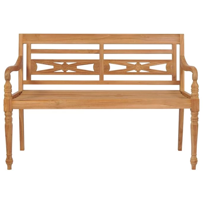 Banc Batavia Avec Coussin Bordeaux 150 Cm Bois De Teck Massif – Image 3