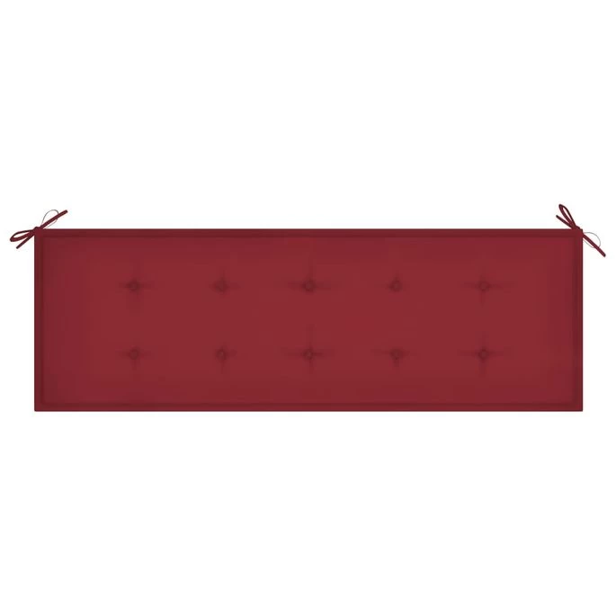 Banc Batavia Avec Coussin Bordeaux 150 Cm Bois De Teck Massif – Image 6