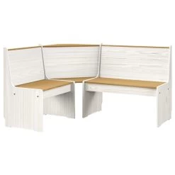 Banc D'angle De Jardin 151 Cm Pin Solide Marron Miel Et Blanc