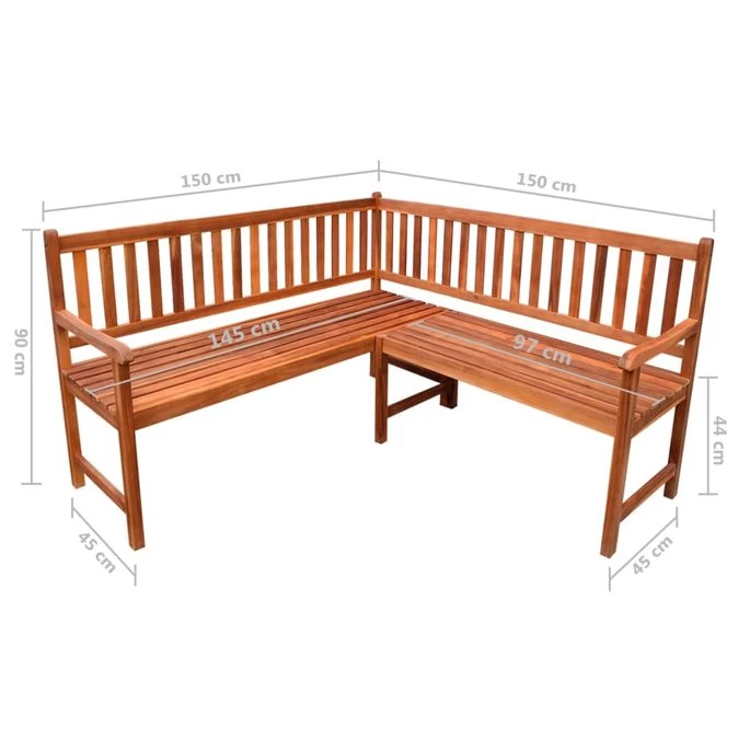 Banc D'angle De Jardin Avec Coussins 150cm Bois D'acacia Massif 27 – Image 10