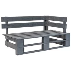Banc D'angle Palette De Jardin Bois Gris