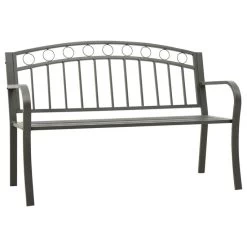 Banc De Jardin 125 Cm Acier Gris