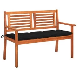 Banc De Jardin 2 Places Avec Coussin 120 Cm Bois D'eucalyptus 23