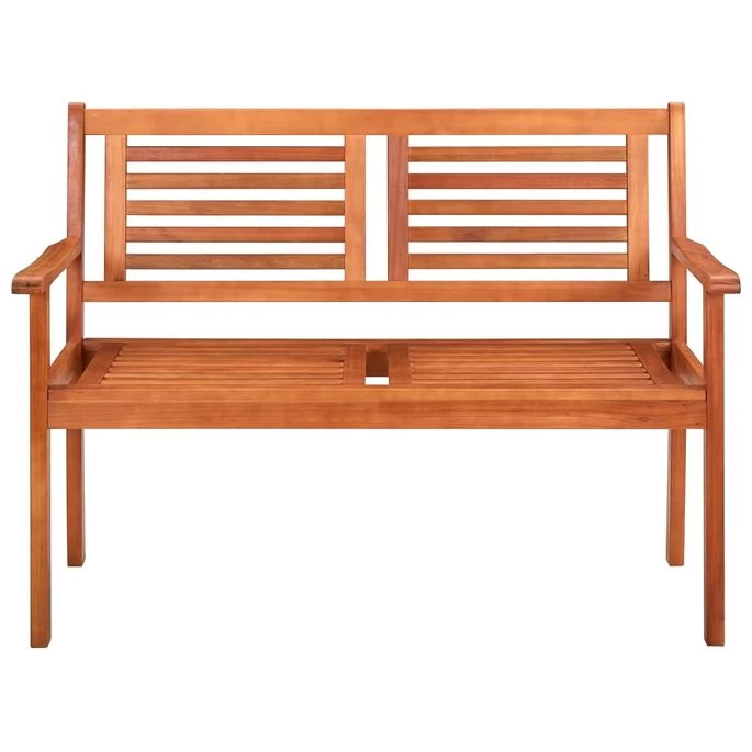 Banc De Jardin 2 Places Avec Coussin 120 Cm Bois D'eucalyptus 7 – Image 3
