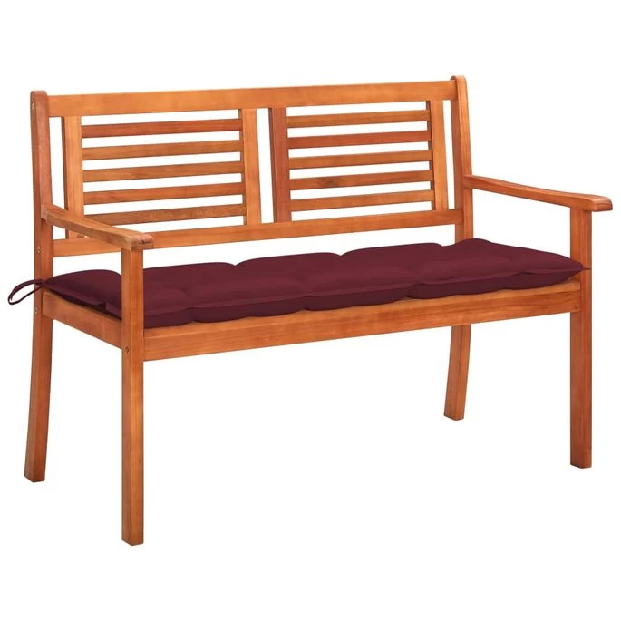 Banc De Jardin 2 Places Avec Coussin 120 Cm Bois D'eucalyptus 14