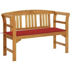 Banc De Jardin Avec Coussin 120 Cm Bois D'acacia Massif 66