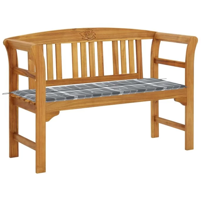 Banc De Jardin Avec Coussin 120 Cm Bois D'acacia Massif 56