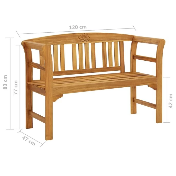 Banc De Jardin Avec Coussin 120 Cm Bois D'acacia Massif 56 – Image 9