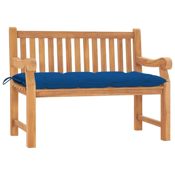 Banc De Jardin Avec Coussin 120 Cm Bois De Teck Massif 3