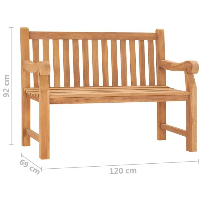 Banc De Jardin Avec Coussin 120 Cm Bois De Teck Massif 3 – Image 11