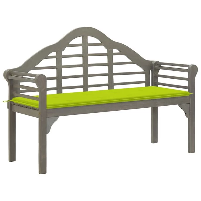 Banc De Jardin Avec Coussin 135 Cm Bois D'acacia Massif Gris 15