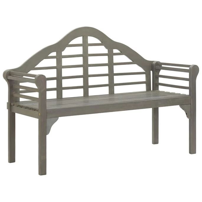 Banc De Jardin Avec Coussin 135 Cm Bois D'acacia Massif Gris 15 – Image 2