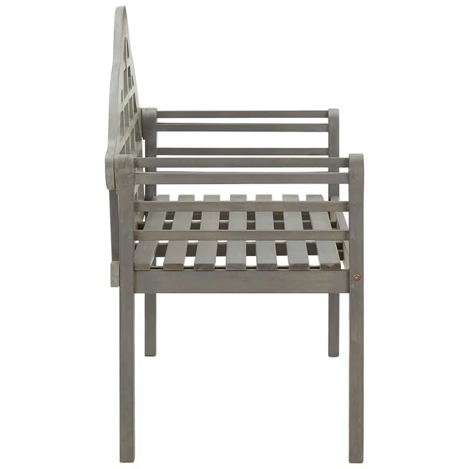 Banc De Jardin Avec Coussin 135 Cm Bois D'acacia Massif Gris 15 – Image 4