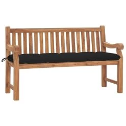 Banc De Jardin Avec Coussin 150 Cm Bois De Teck Massif 2