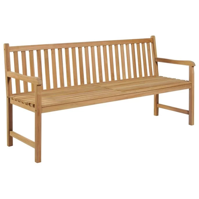 Banc De Jardin Avec Coussin Bleu 175 Cm Teck Massif – Image 2