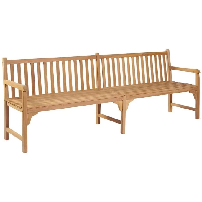 Banc De Jardin Avec Coussin Bleu 240 Cm Bois De Teck Massif – Image 2