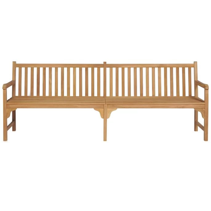 Banc De Jardin Avec Coussin Bleu 240 Cm Bois De Teck Massif – Image 3